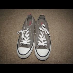 Gray and Pink Low-Top Converse
